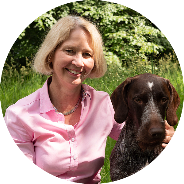 Babette Taugbøl with her dog